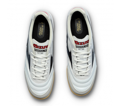 Mizuno Morelia Sala Pro IN White-Black-Chinese Red Q1GA2513-09