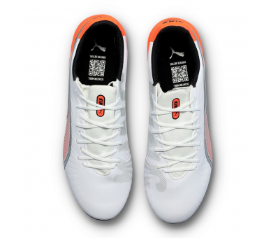 Puma King Match FG/AG White-Silver-Glowing Red 108832-01