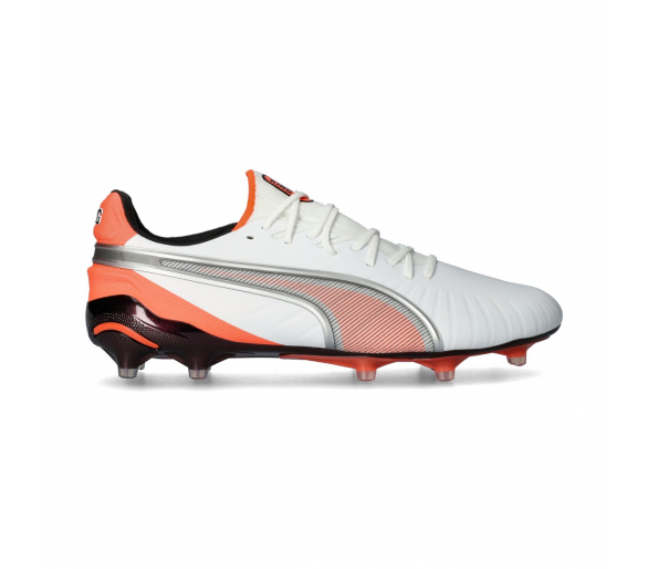 Puma King Ultimate FG/AG White-Silver-Glowing Red-Black 108821-01