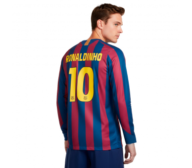 Camiseta Nike FC Barcelona Reissue 2005-2006 Ronaldinho Gym Blue-Desert Maroon-(Tour Yellow) ref. NI_HQ1462-471