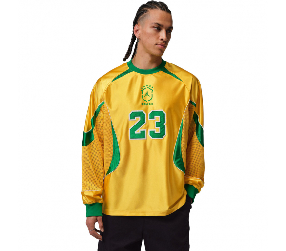 Camiseta Nike Brasil x Jordan Fanswear Mundial 2026 Varsity Maize-Lucky Green ref. JR_IF3900-741