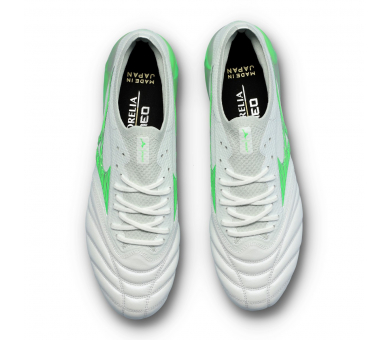 MIZUNO MORELIA NEO IV BETA MADE IN JAPAN FG White-Neon Green-Cool Gray P1GA254037
